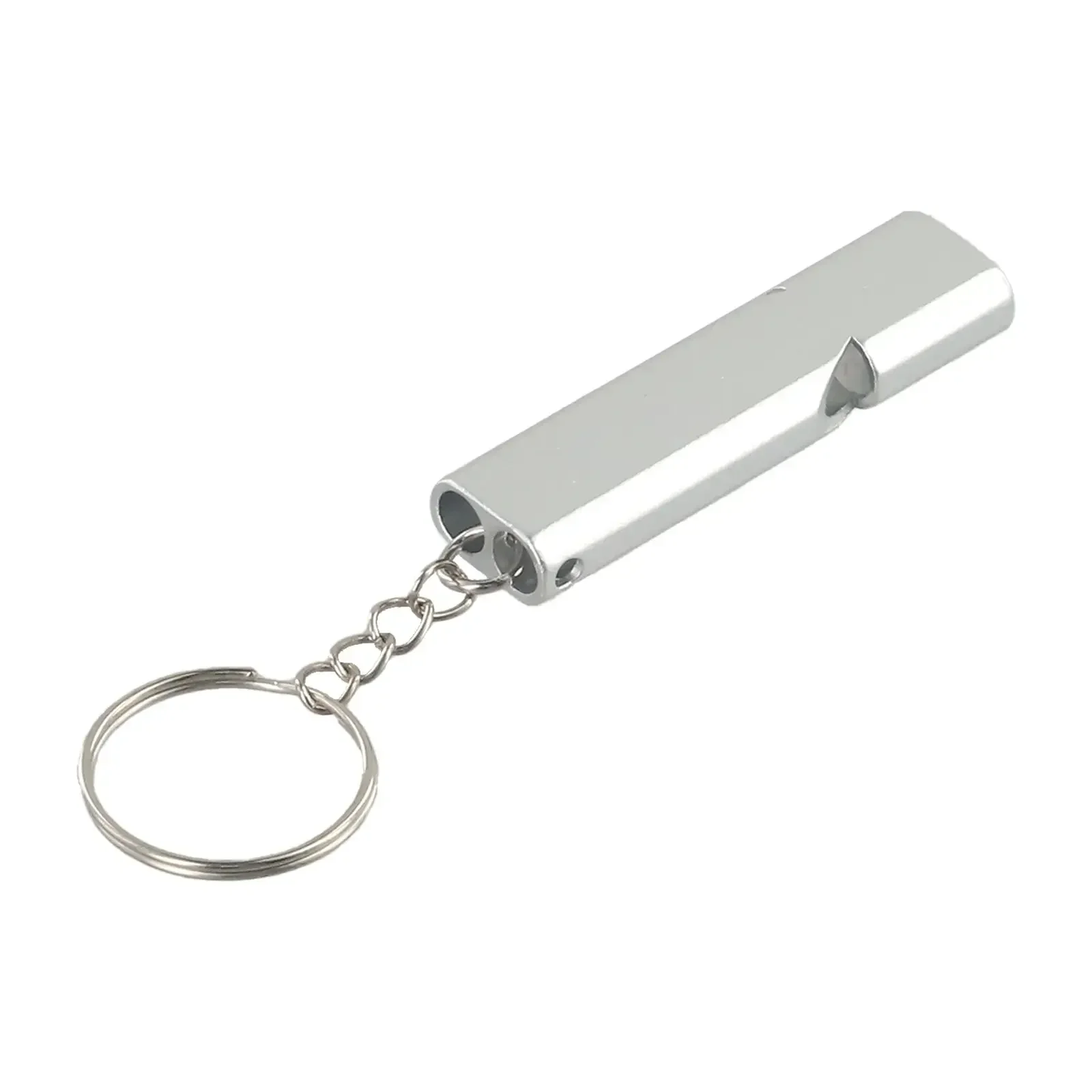 Outdoor Survival Whistle, liga de alumínio, tubo duplo, 120 Db