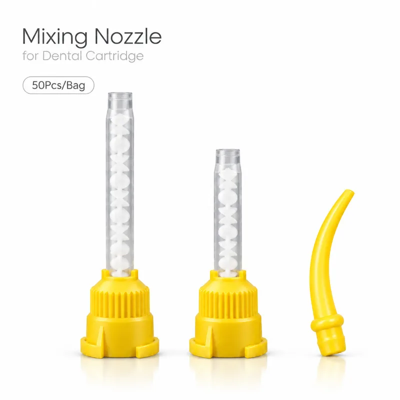 50/100Pcs Dental 1:1 Static Mixing Tips Rubber Conveying Disposable Impression Mixing Tips Short Long Type Impression Material