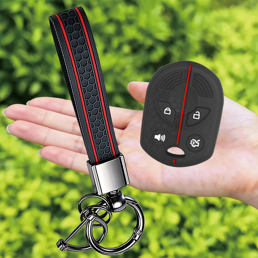 Silicone Key Case for Ford Focus Fiesta Escape Explorer V Eske 2012-2017 Key Cover 4 Button Key Holder Shell Protection Remote
