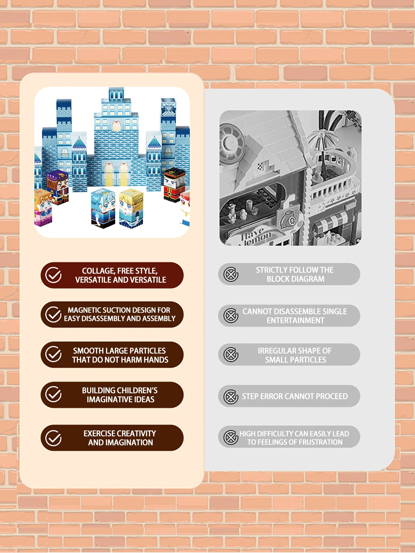 Brinquedos de construção de blocos magnéticos - Construir conjunto mundial de ímã, série mundial de gelo e neve, brinquedos magnéticos