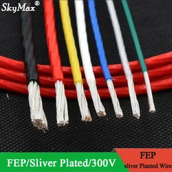 1/5M 10/11/13/14/15/18/20/22/24/26/28/30 AWG Silver Plated FEP Wire High Purity OFC Copper Cable For 3D Printer DIY
