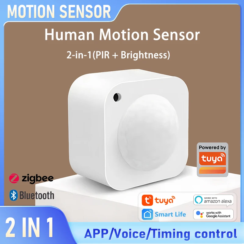 

Tuya Smart Human Motion Sensor,Auto-Lighting Linkage PIR+Brightness 2-in-1 Dual Technology Sensing,Works with Alexa/Google Home