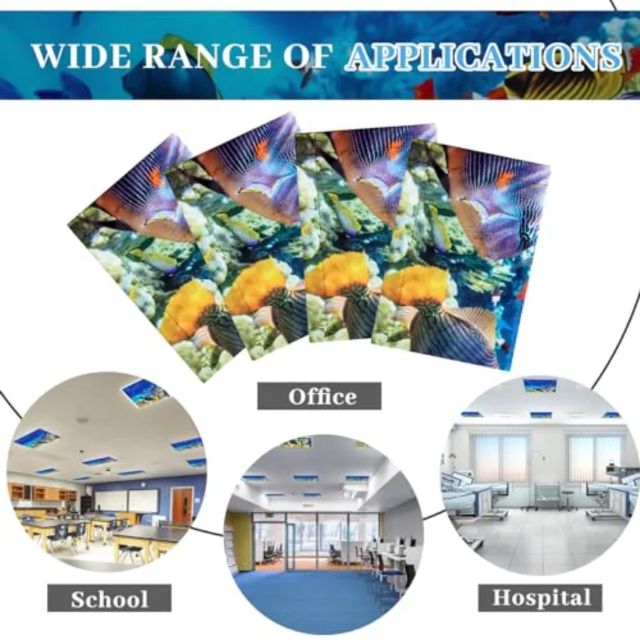 4 Pcs 2 x 2 Feet Fluorescent Light Covers for Ceiling Lights Classroom Magnetic Light Filters for Reducing Harsh Glare Flicker view 4