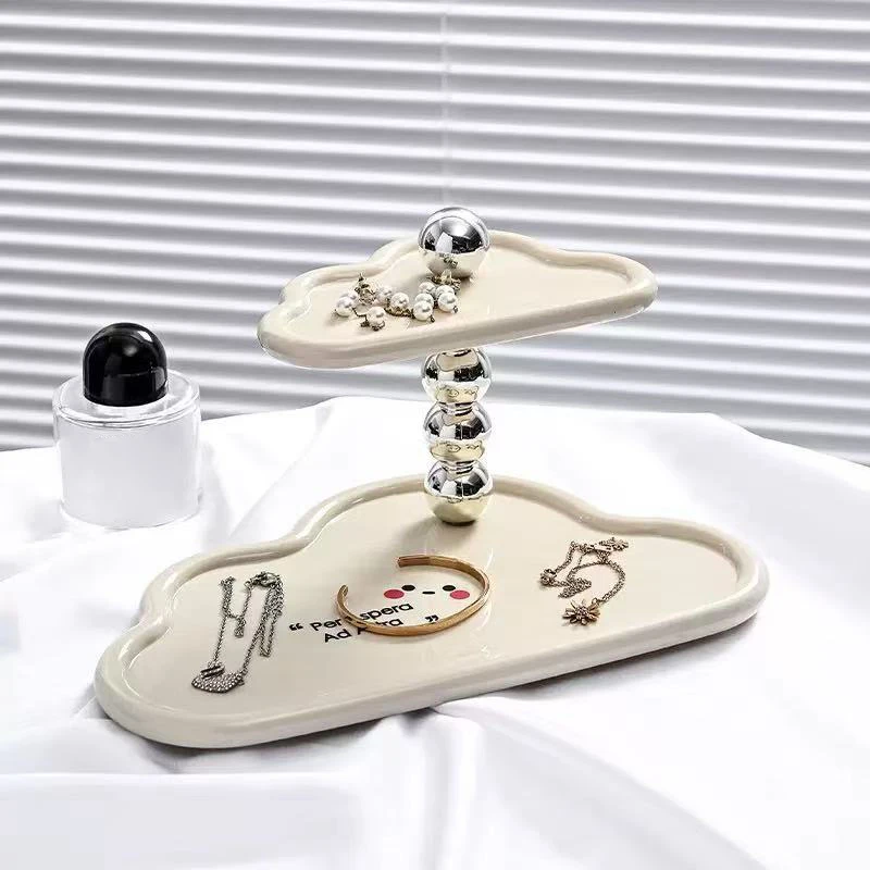 New Cloud Shape Double Layer Trays Desktop Perfume Rack Storage Home Decorative Shelf Bathroom Aromatherapy Perfume Organizer view 2