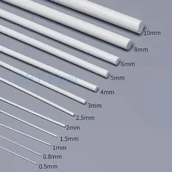 1/5/50Pcs 0.5/0.8/1/1.5/2mm ABS Round Pipe Tube Bar Length 250/500mm Solid Plastic Hard Rod for Building Structure Model