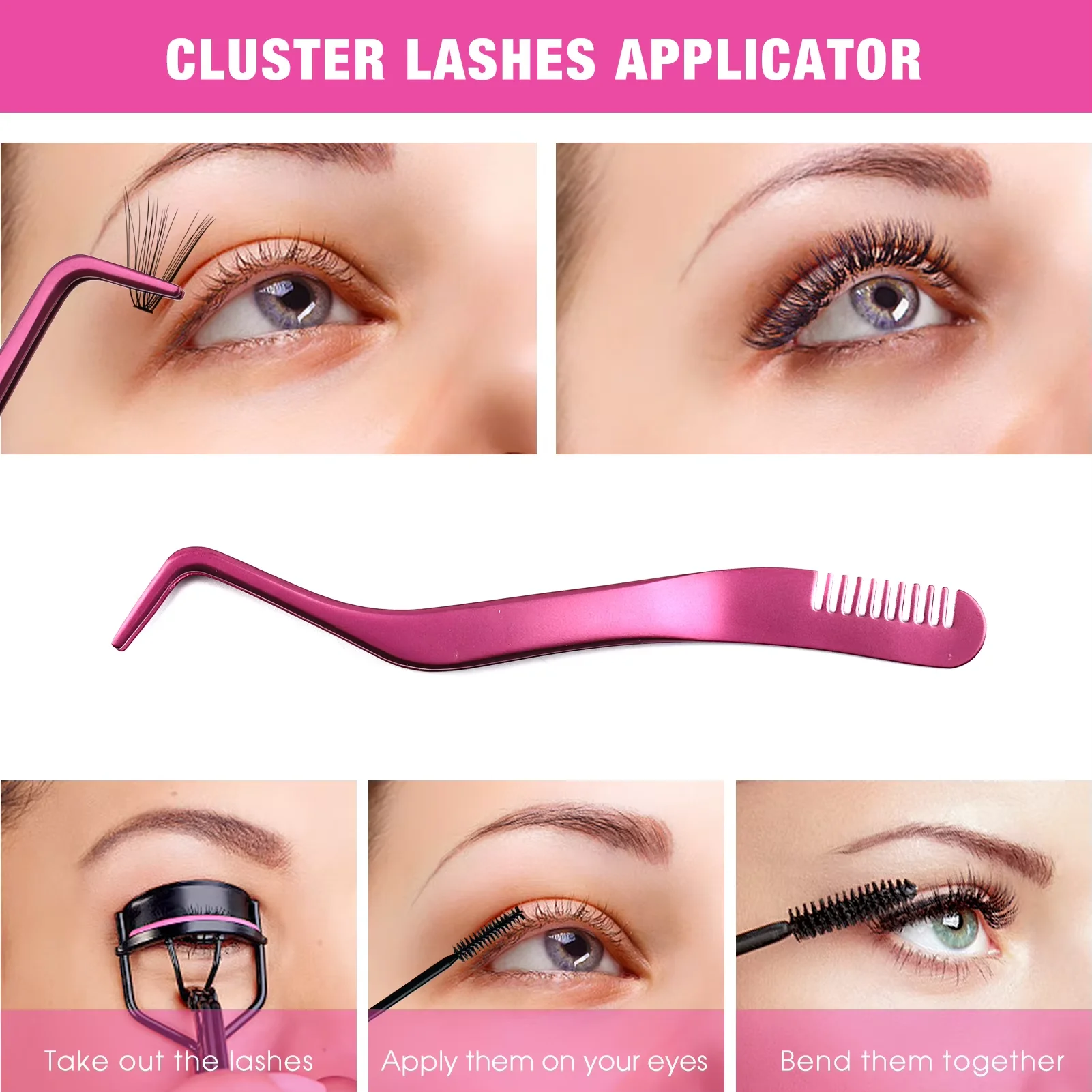 1 ชิ้นแหนบขนตา Extension แหนบสแตนเลสพร้อมหวีความแม่นยําสูง Anti - Static แหนบเหมาะสําหรับ DIY ขนตา