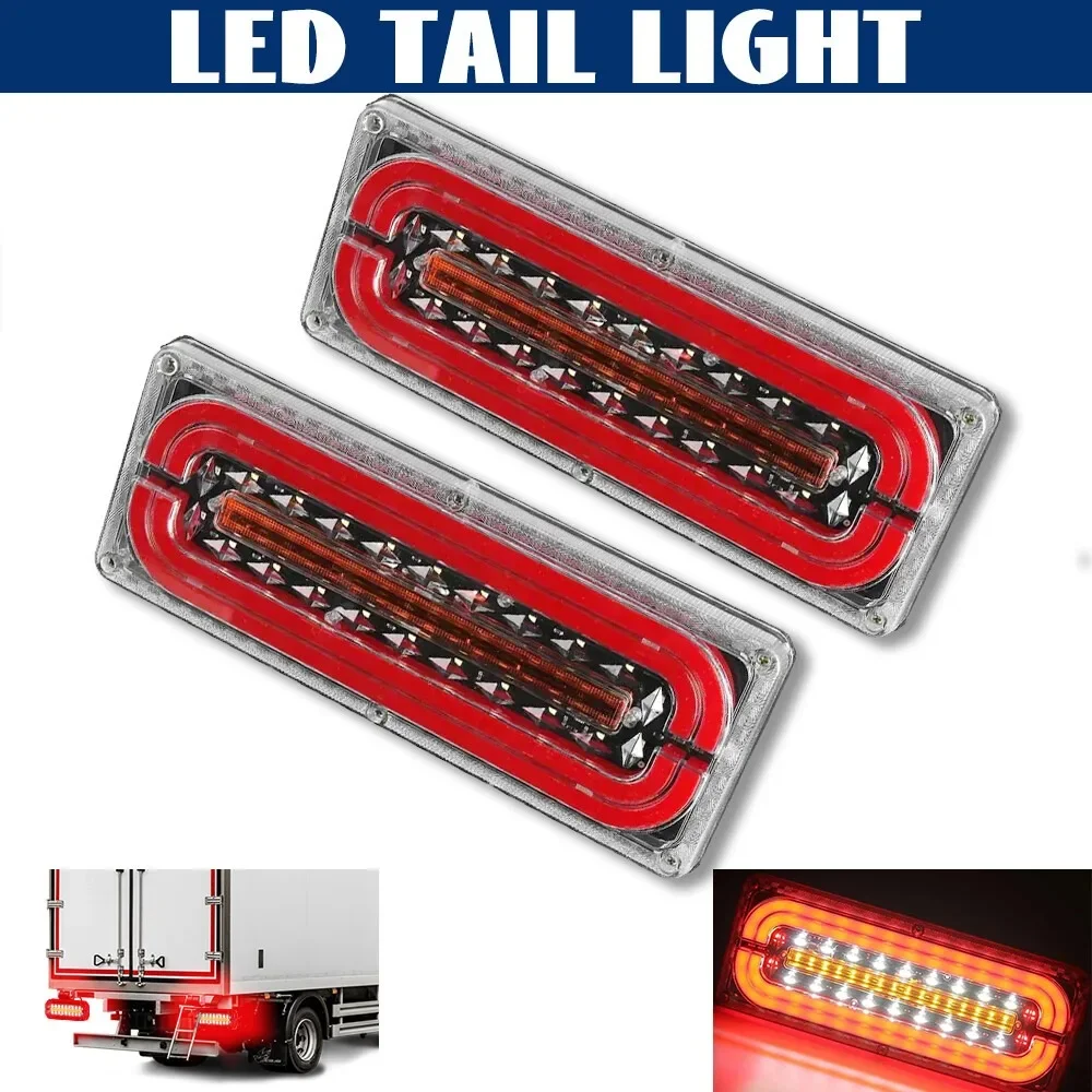 2X LED Tail Lights Sequential Indicator Trailer Ute Caravan Truck Stop Light 12-24V Ute Tray Rear Brake Lamp Kit