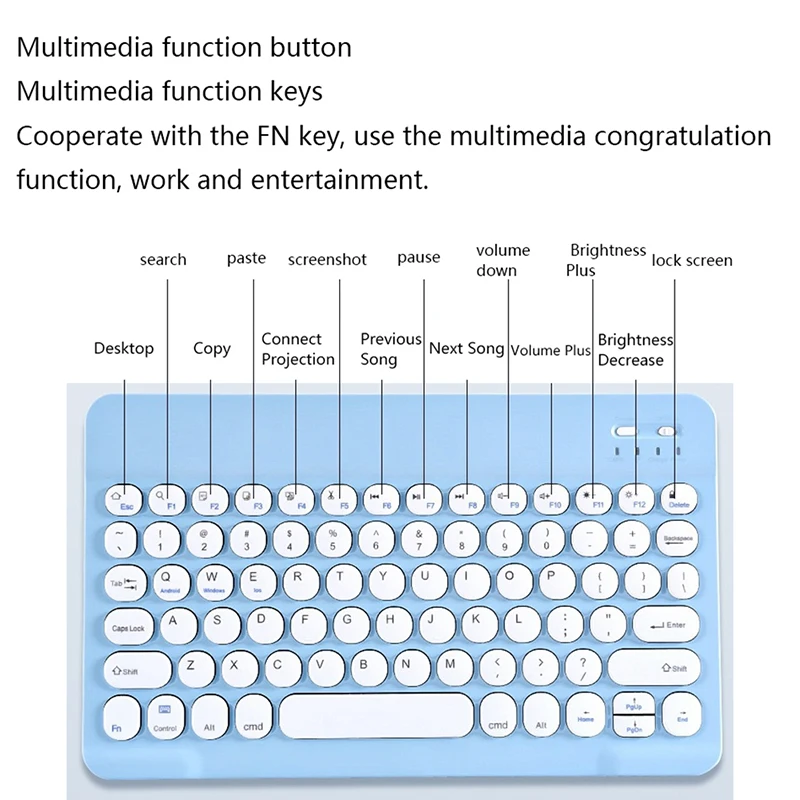 Беспроводная Bluetooth-клавиатура, мышь, перезаряжаемая клавиатура, многофункциональная мини-клавиатура и мышь для ноутбука, планшета