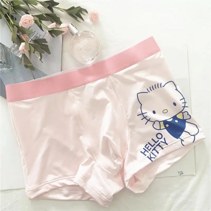 Sanrio Hello Kitty Pants Anime Figure Y2K Couple Underwear Fashion Breath Milk Silk Printed Lace Up Women\'s Briefs Men\'s Shorts