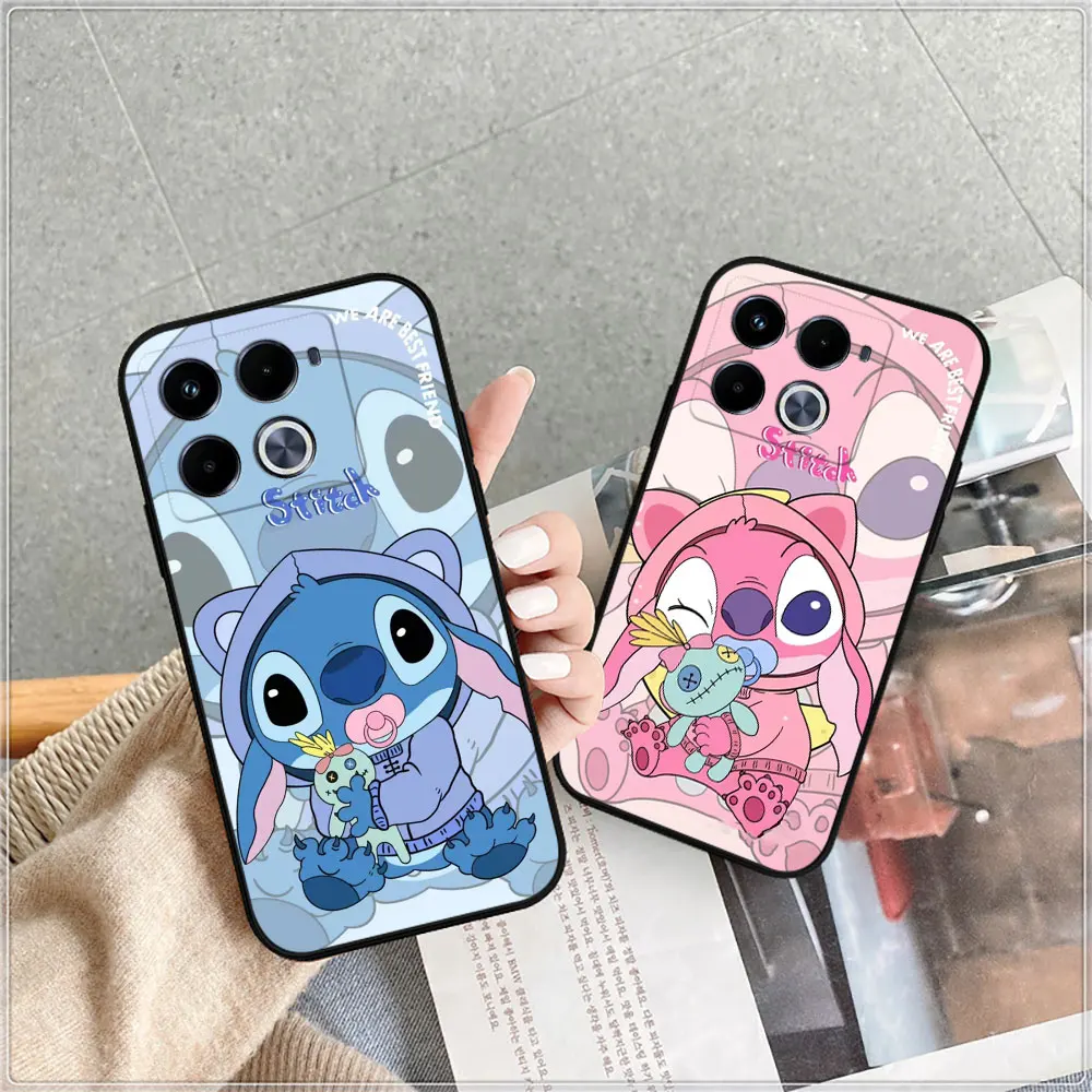 Disney Lilo Stitch Angel Phone Case For Infinix Note 40 30 VIP 12 12G96 11 10 Pro 8 8I 7 Tecno Spark Pop 7 6 5 Lite Air 5G Cover