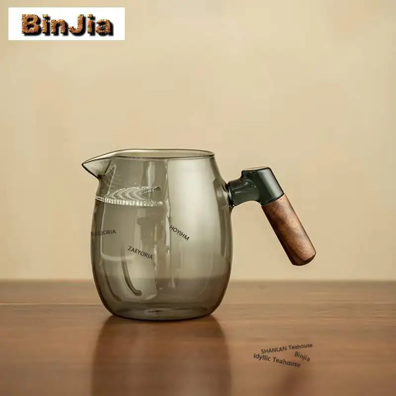 Pichet à thé en verre borosilicate de 600 ml, distributeur de thé Cha Hai, tasse de justice domestique, tasse équitable, accessoires pour le thé et articles artisanaux