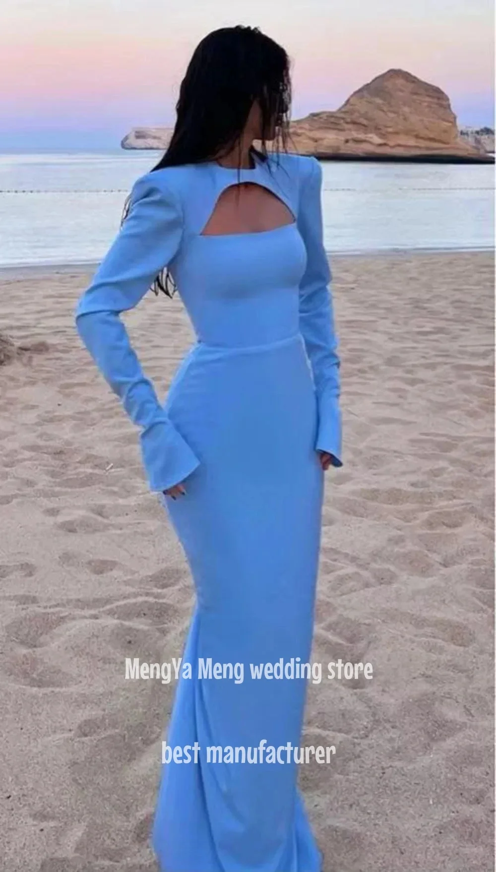 Sukienka wieczorowa satynowa długa ZHUISHU na specjalną okazję, suknia ślubna typu rybka, elegancka sukienka damska na przyjęcie, okrągły dekolt, odkryte plecy, gala