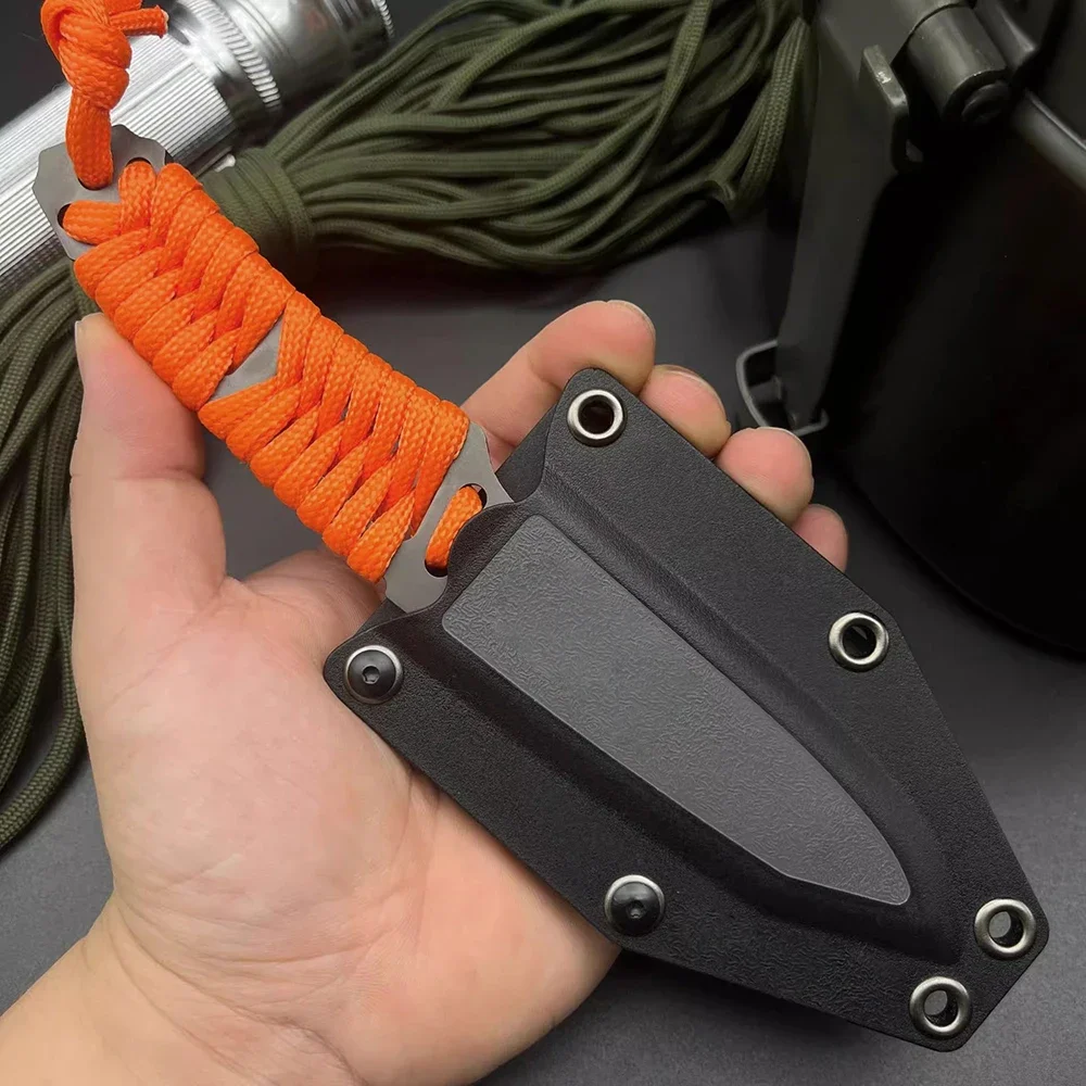 1Pcs Multi-purpose Outdoor Knife, EDC Pocket Knife, Fixed Blade With Scabbard, Camping Knife, Survival Knife, BBQ Knife