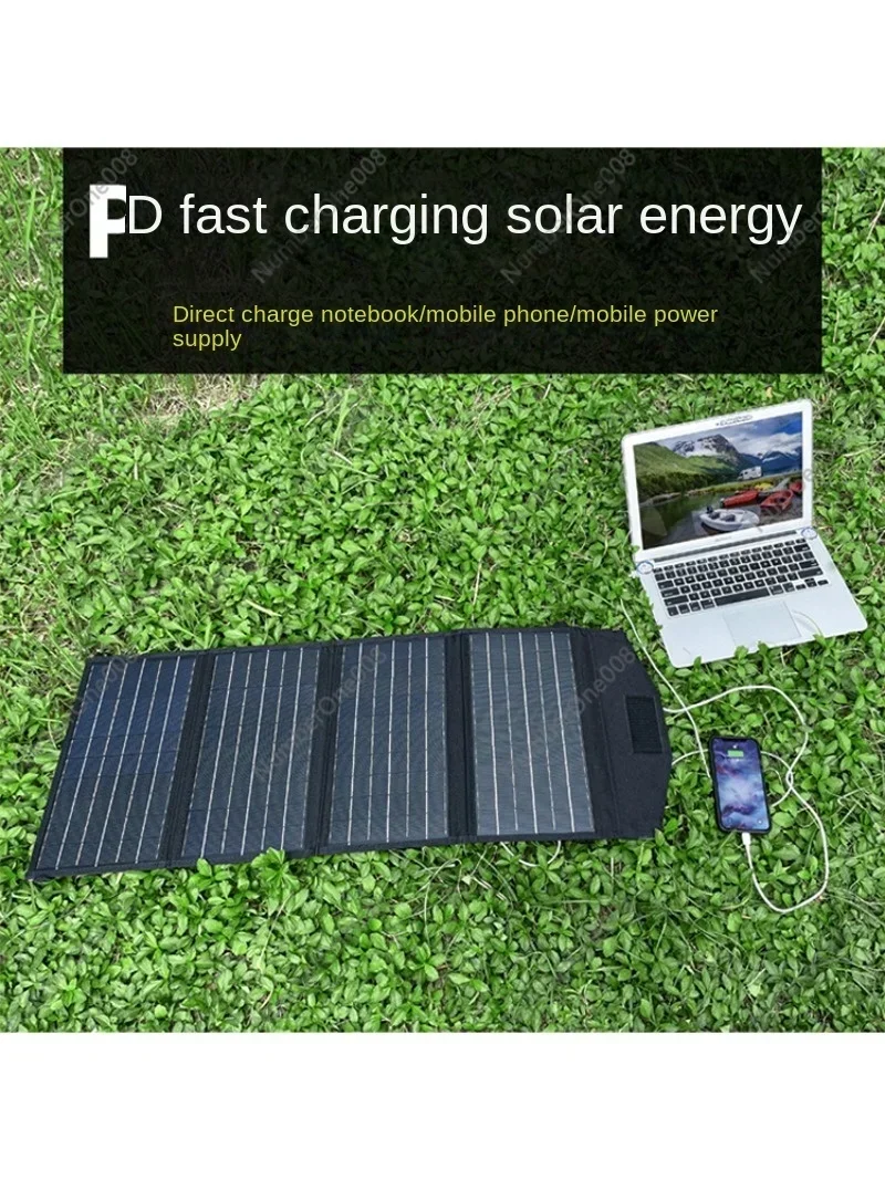 

Солнечная складная панель для зарядки, портативная, 18В 100Вт, с двумя USB-портами (5В/12В), для зарядки аккумуляторов, уличная энергетическая панель