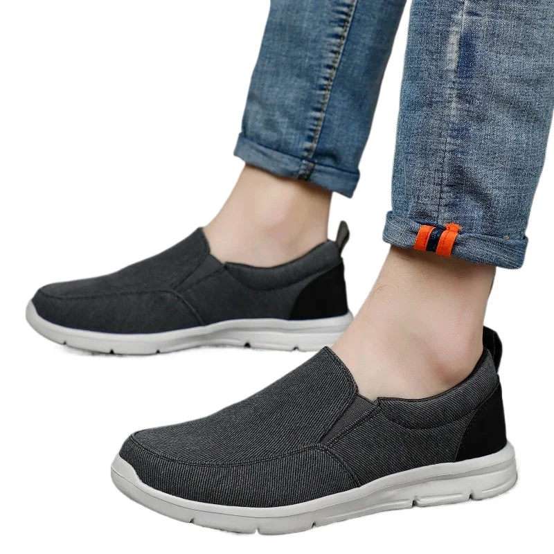 

Outdoor Slip On Walking Sneakers Classic Loafers For Men Shoes Summer Canvas Breathable Comfortable