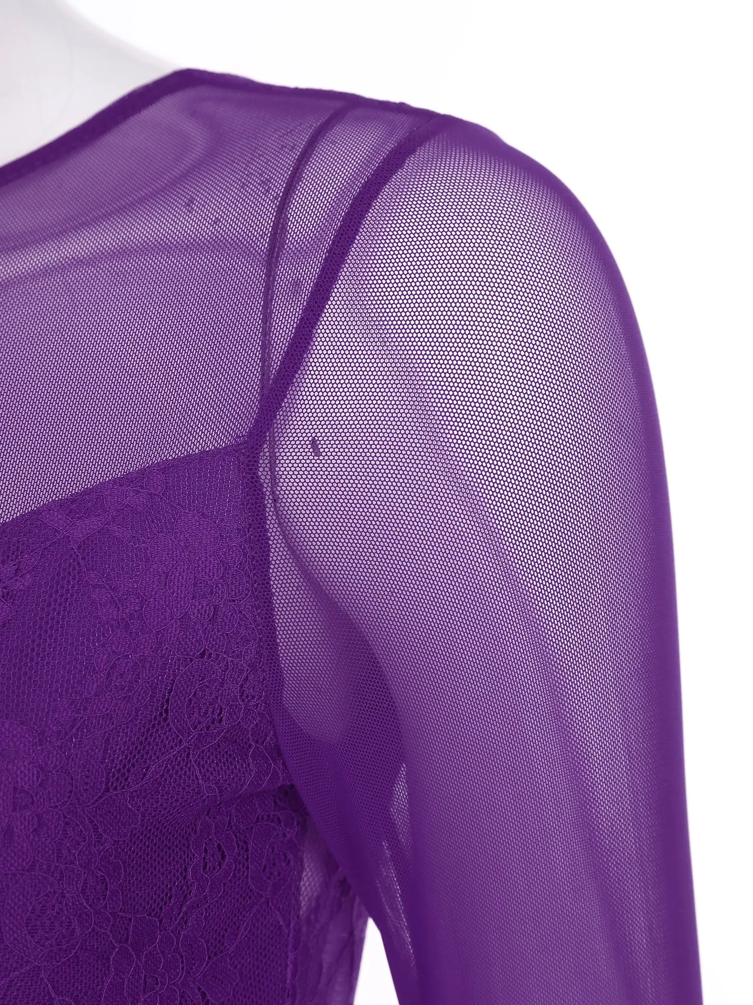 Collant de dança lírica feminino ballet dança bodysuit malha pura manga longa unitards para competição de desempenho de patinação artística