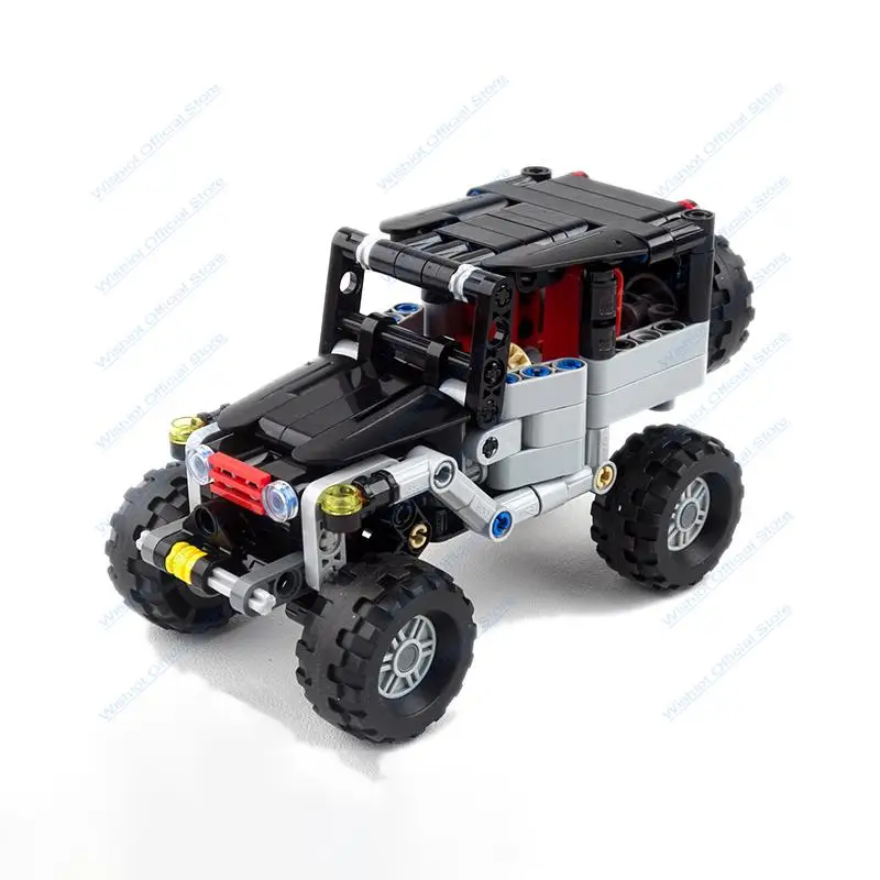

Креативный мини-багги MOC: Набор строительных блоков, модель внедорожника с колесами для преодоления препятствий, конструктор-головоломка, игрушка-подарок для детей