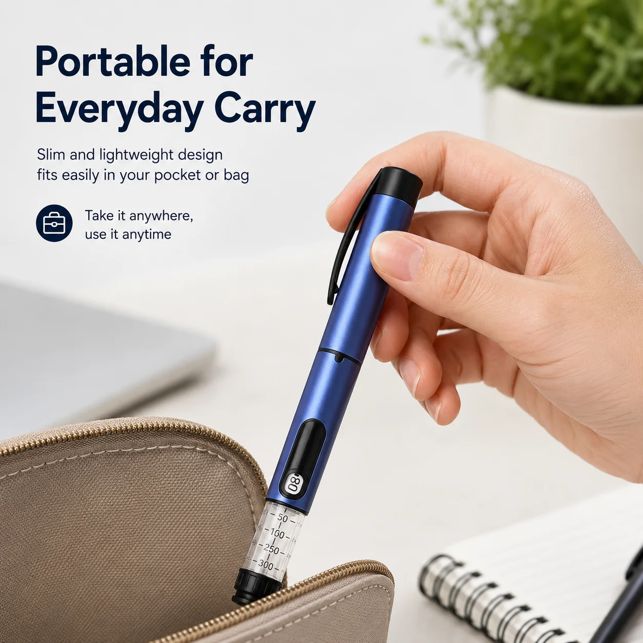 V1 V2 80IU Reusable Peptide Insulin Injection Pen Adjustable Precise Injector Compatible with 3ml Cartridges Home Personal Use