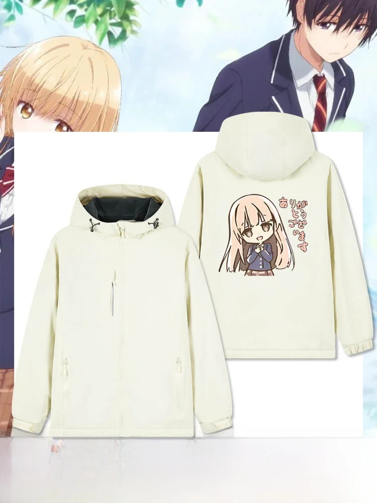 

Куртка с капюшоном Angel Neighbors Anime Surroundings унисекс, на флисовой подкладке, ветрозащитная, с длинными рукавами, на молнии, молодежная модная верхняя одежда