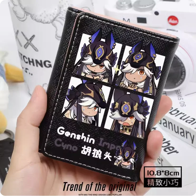 Anime Genshin Impact Cyno Fashion Wallet PU Purse Card Coin Hasp Money Bag Cosplay Gift B175