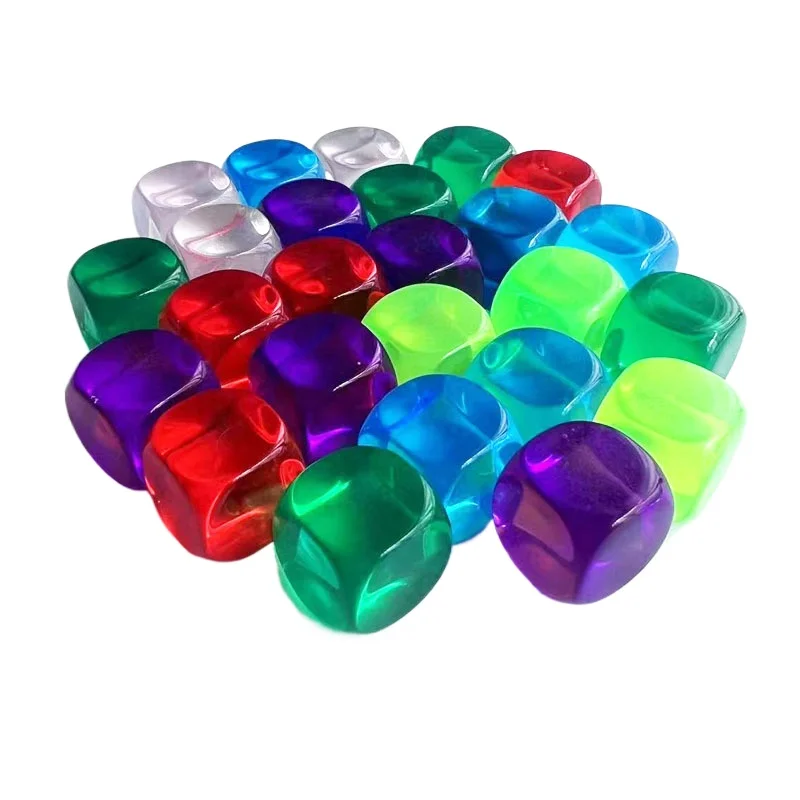 

10Pcs/set Foreign Trade New Product 16mm Color Dice Rounded Six Sided Smooth Dice Game Accessories