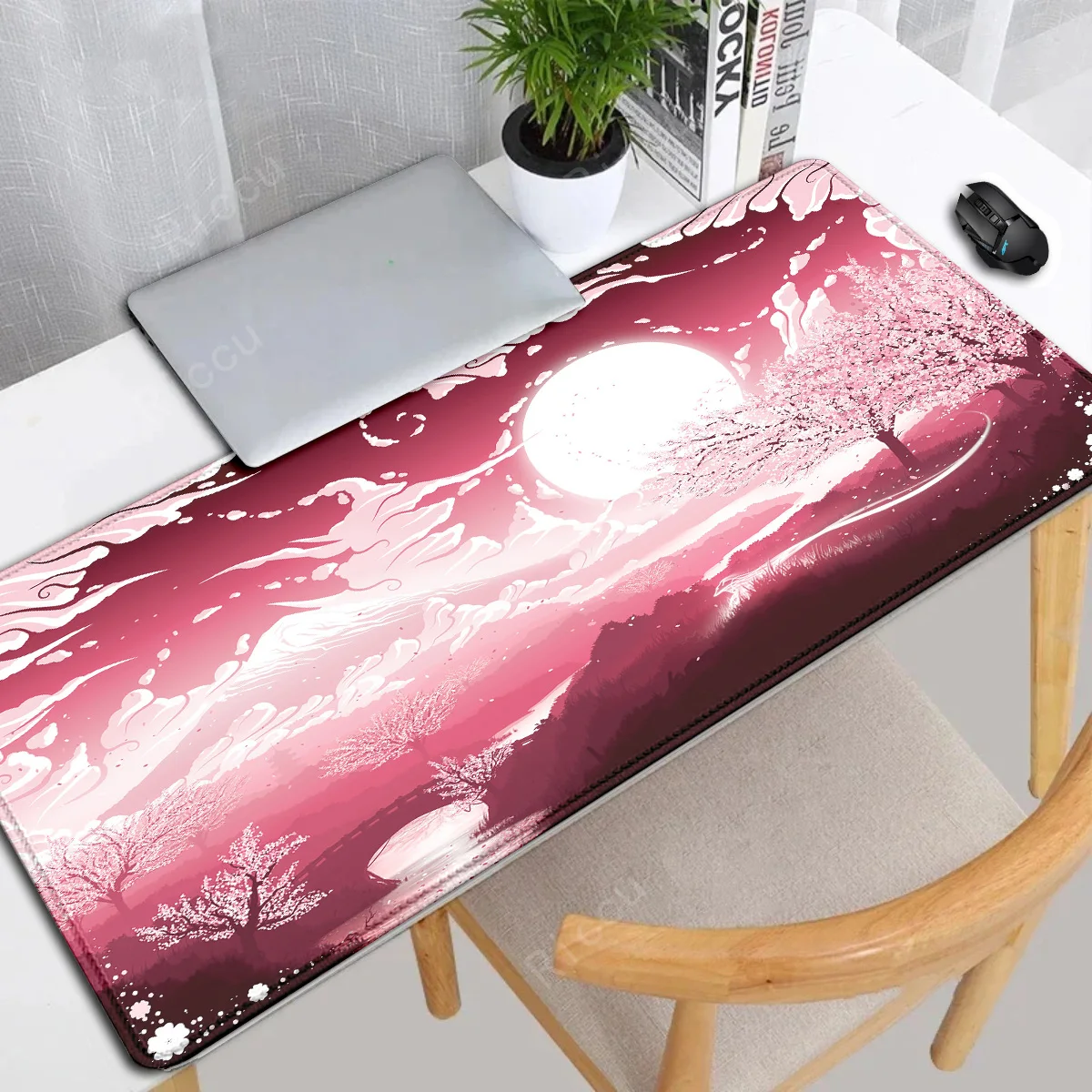 Koi Yinyang scenery mouse pad Large teclado mausepad Xxl Deskmat Gray Keyboard Mouse Mat 1000x500 Carpet Extended Pad for Office