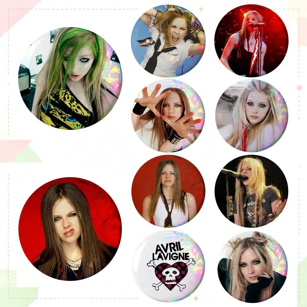 A-Avril L-Lavigne Round Badge Creative Brooch Clothing Backpack Accessories Lapel Pin