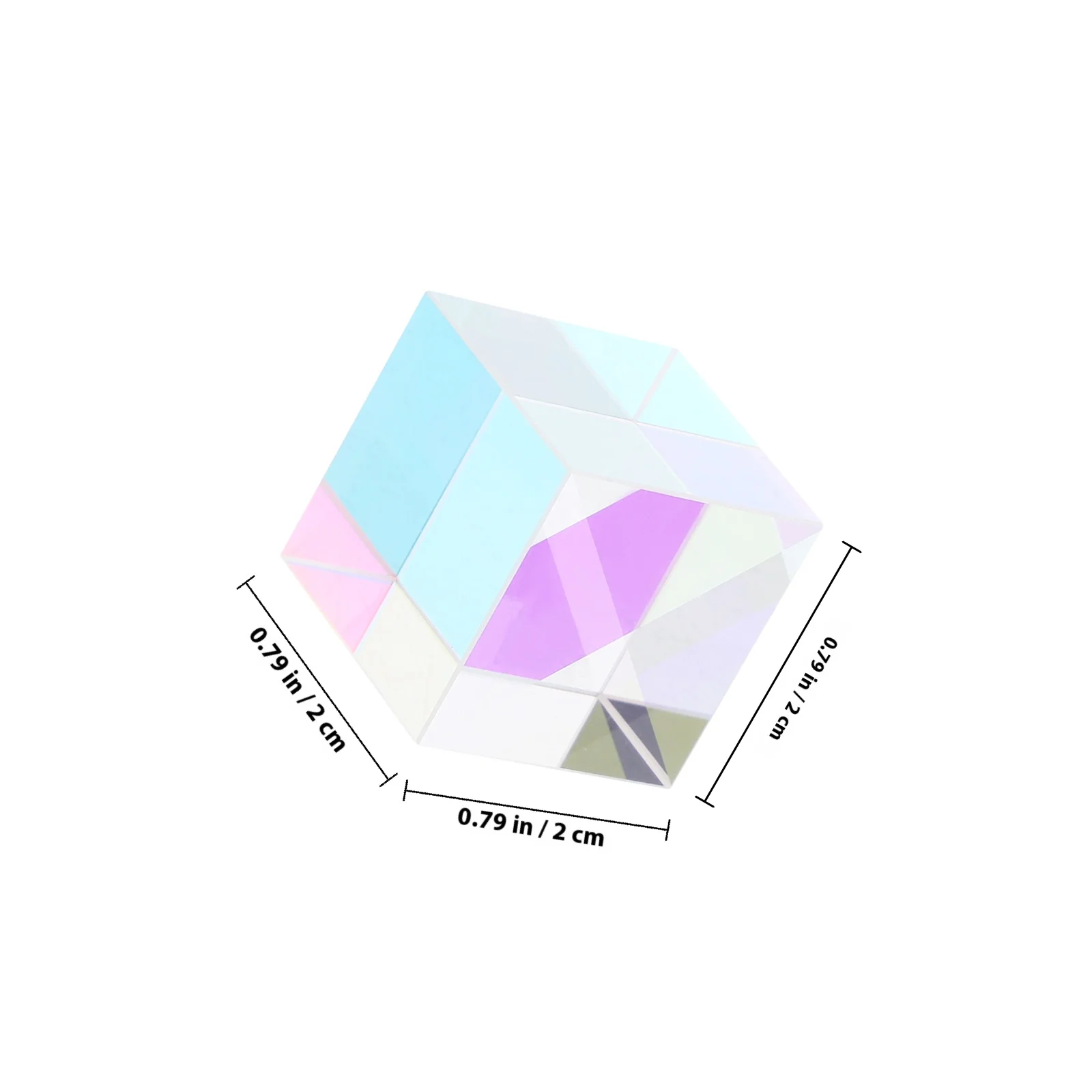 6 جوانب ملونة مكعب الزجاج البصري بريزم مشرق ضوء الإنكسار مكعب لتعليم العلوم تجارب الاطفال ديكور حديقة #6