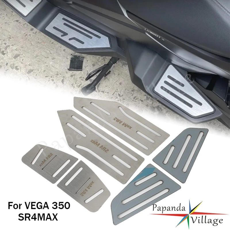 For VEGA 350 SR4MAX SR4 MAX sr4 max Motorcycle Silver Footrest Foot Rests Cover Foot Peg Rest Pedal Stainless Steel Accessories