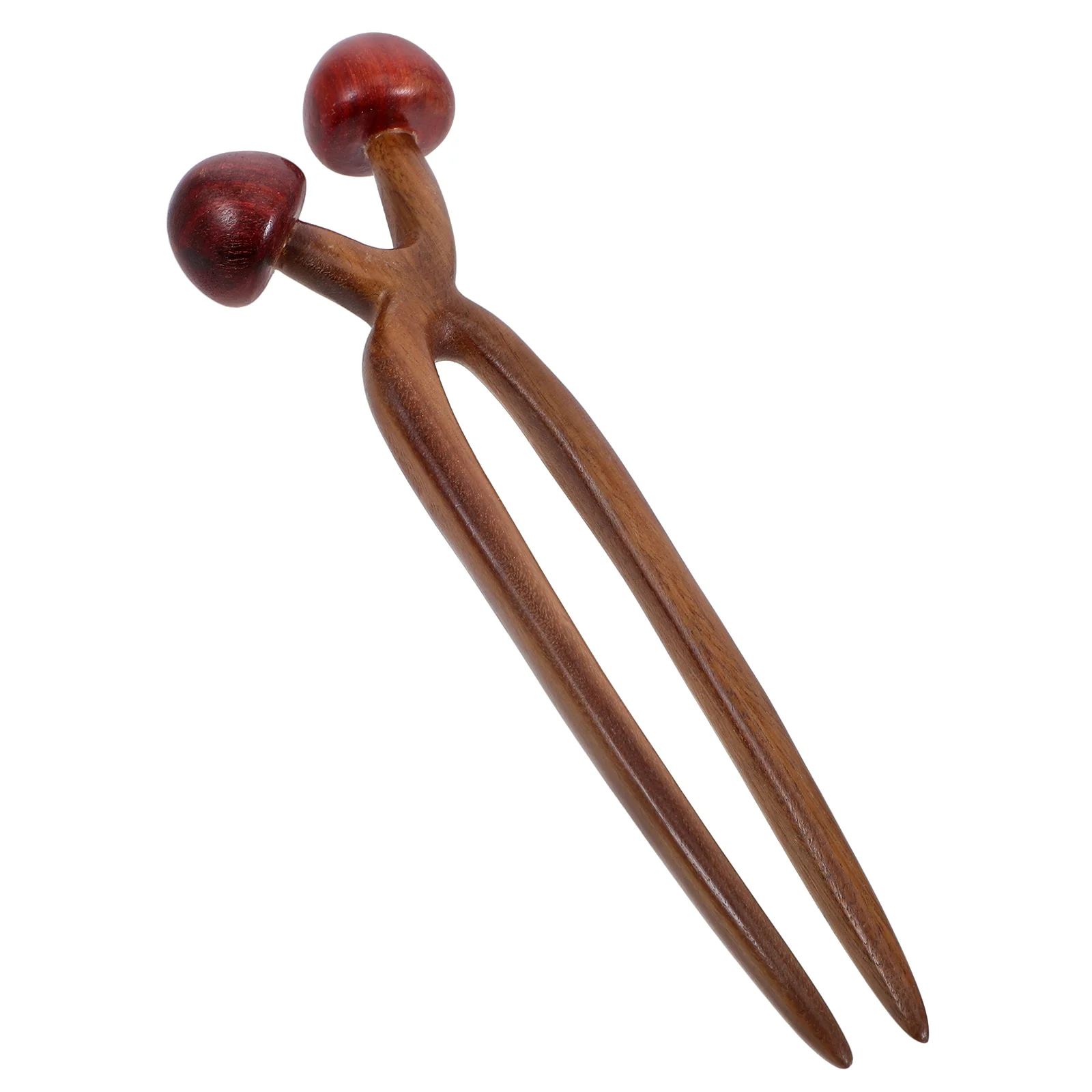 Szczypce do włosów w kształcie litery U z zielonego drzewa sandałowego, drewniane, z motywem grzybów, vintage, do zaplatania, akcesoria do stylizacji włosów.