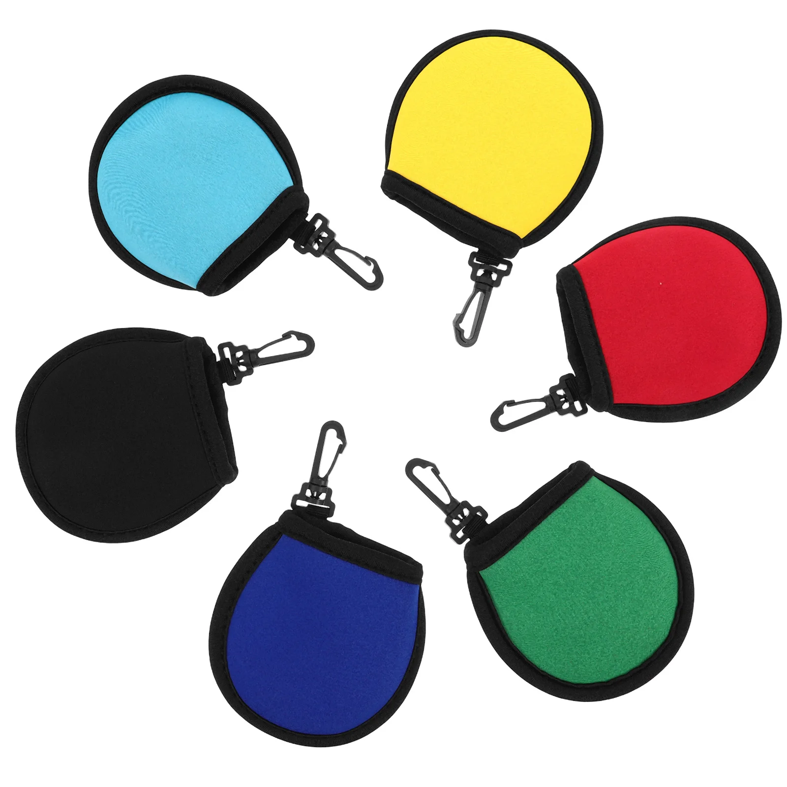6 قطعة حقيبة غسيل كرة الجولف مع مرفق هوك أنيقة ومتعددة الاستخدامات لعشاق الجولف ألوان متنوعة كرة غسالة الحقيبة