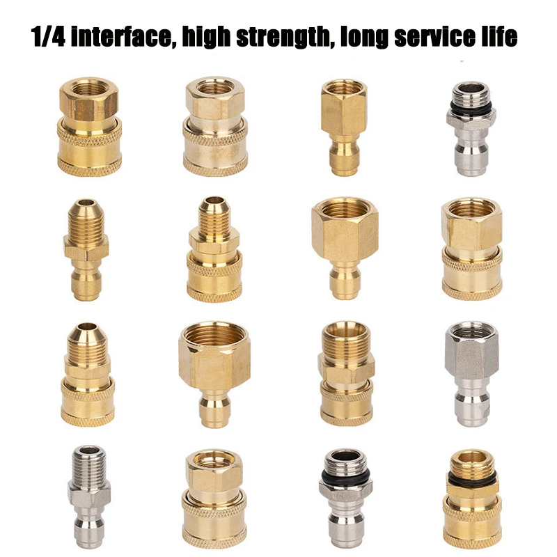 Pressure Washer Adapter Foam Nozzle Brass Connector Kit 1/4