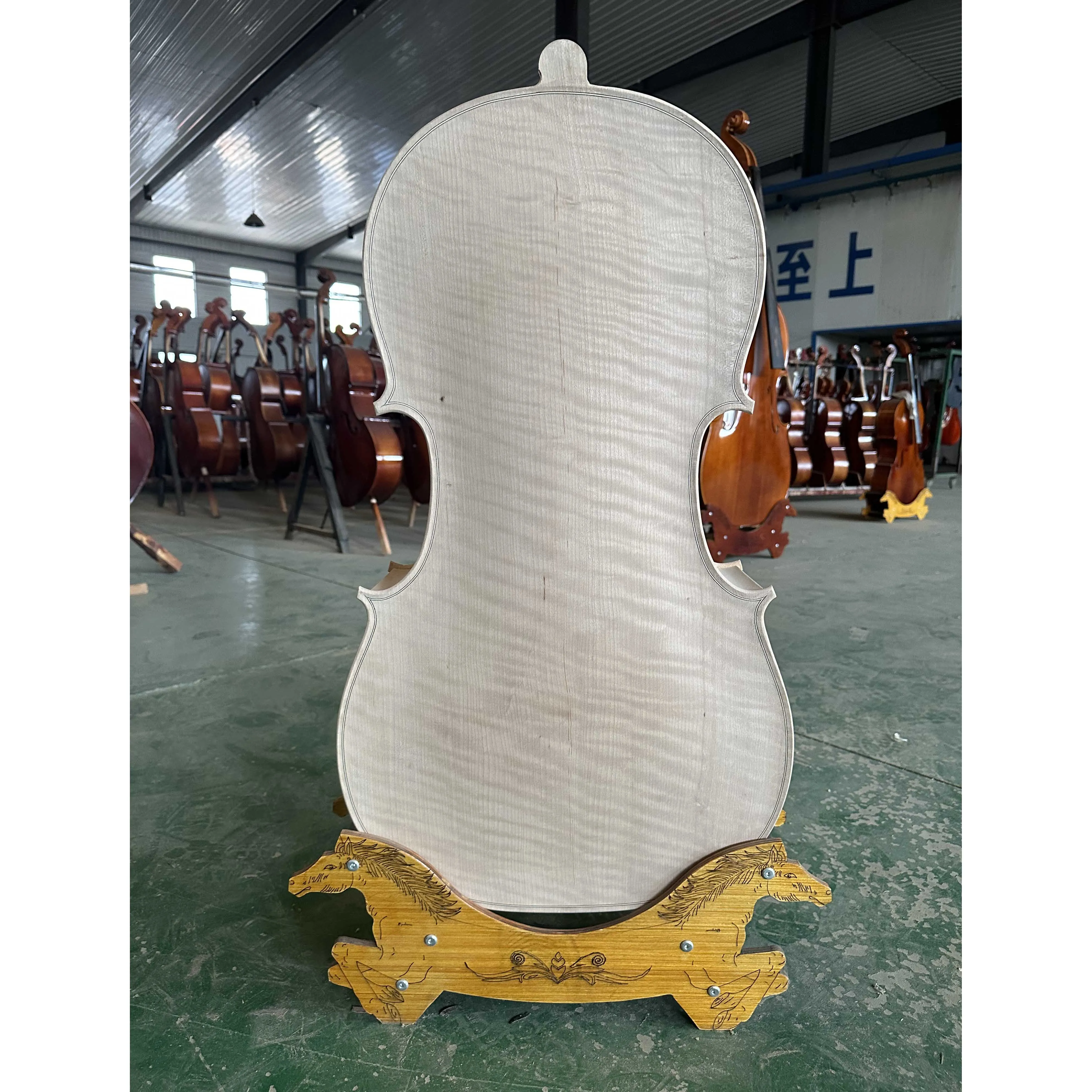 AAAA single board white stubble 4/4 semi-finished cello, solid wood, maple tiger, white cello