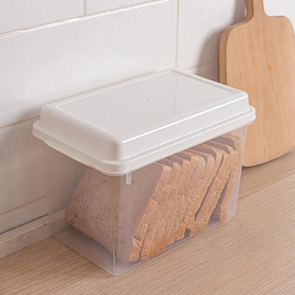 

2Pcs Bread Fresh Keep Box Large Capacity Sealed Bread Container Kitchen Storage Organizer Plastic Toast Storage Bin