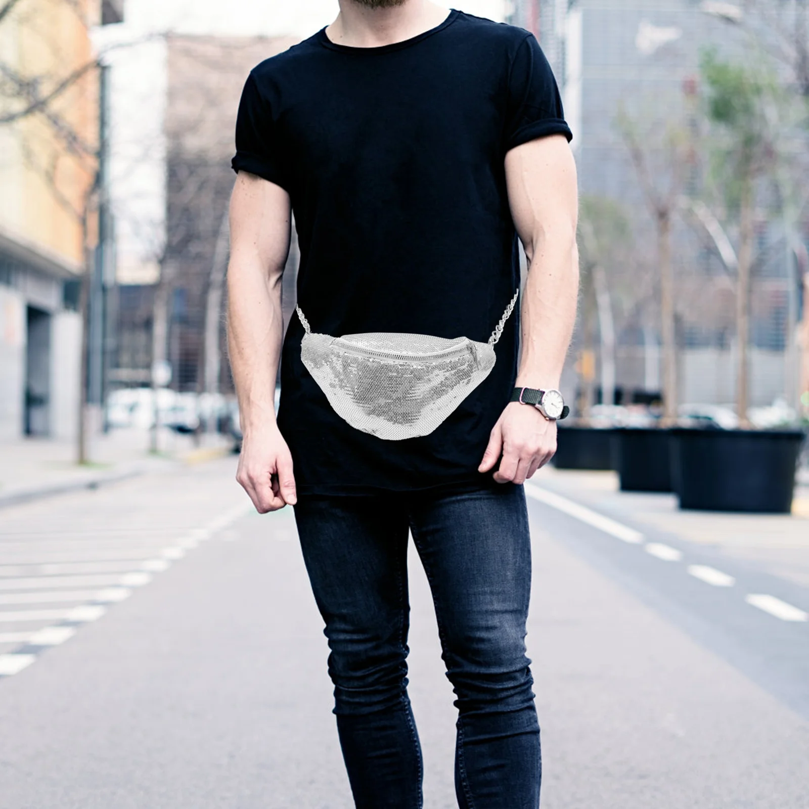 Sequins Fanny Pack … - image