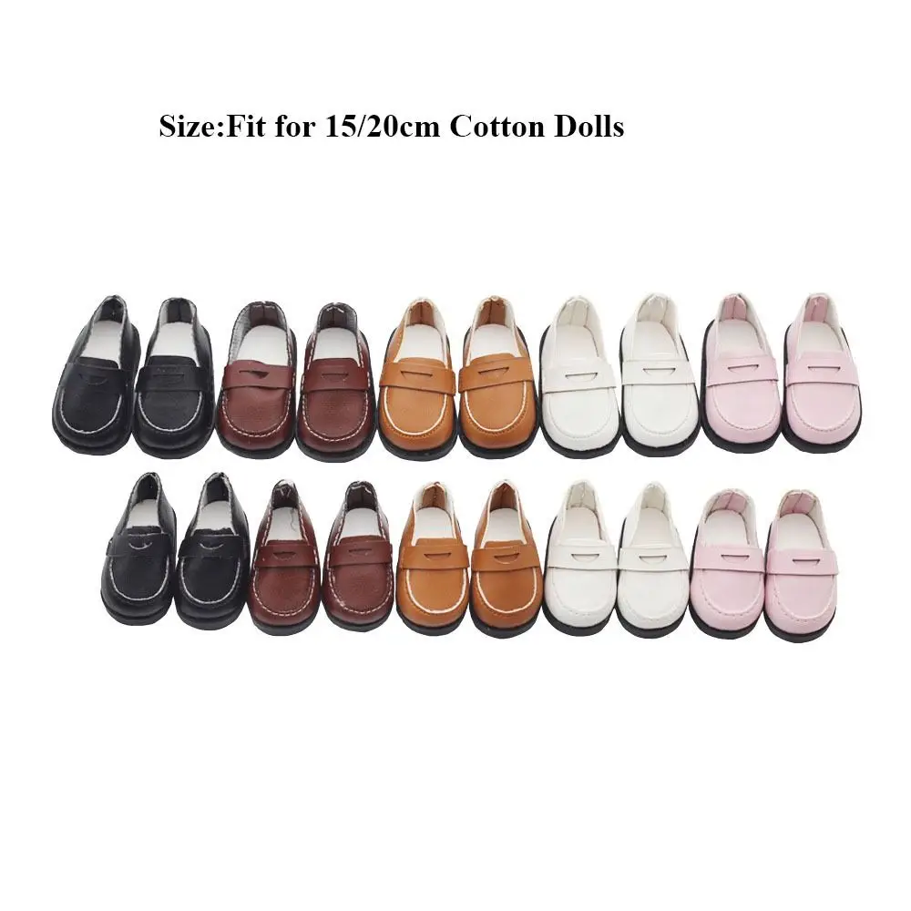 Casual Wear Cotton Doll Shoes Fashion Doll Gift Leather Shoes 5 Colors for 15/20cm Cotton Dolls for 1/12 1/14 Dolls for EXO Doll