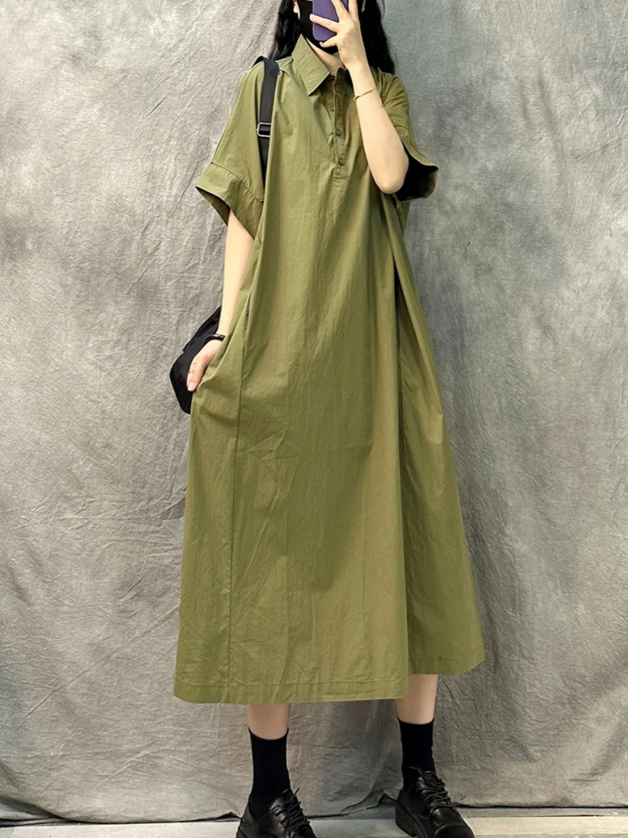 

Элегантное повседневное платье-рубашка средней длины для женщин: дизайнерская новинка, высококачественное, маленького размера, летнее, А-силуэт, юбка.