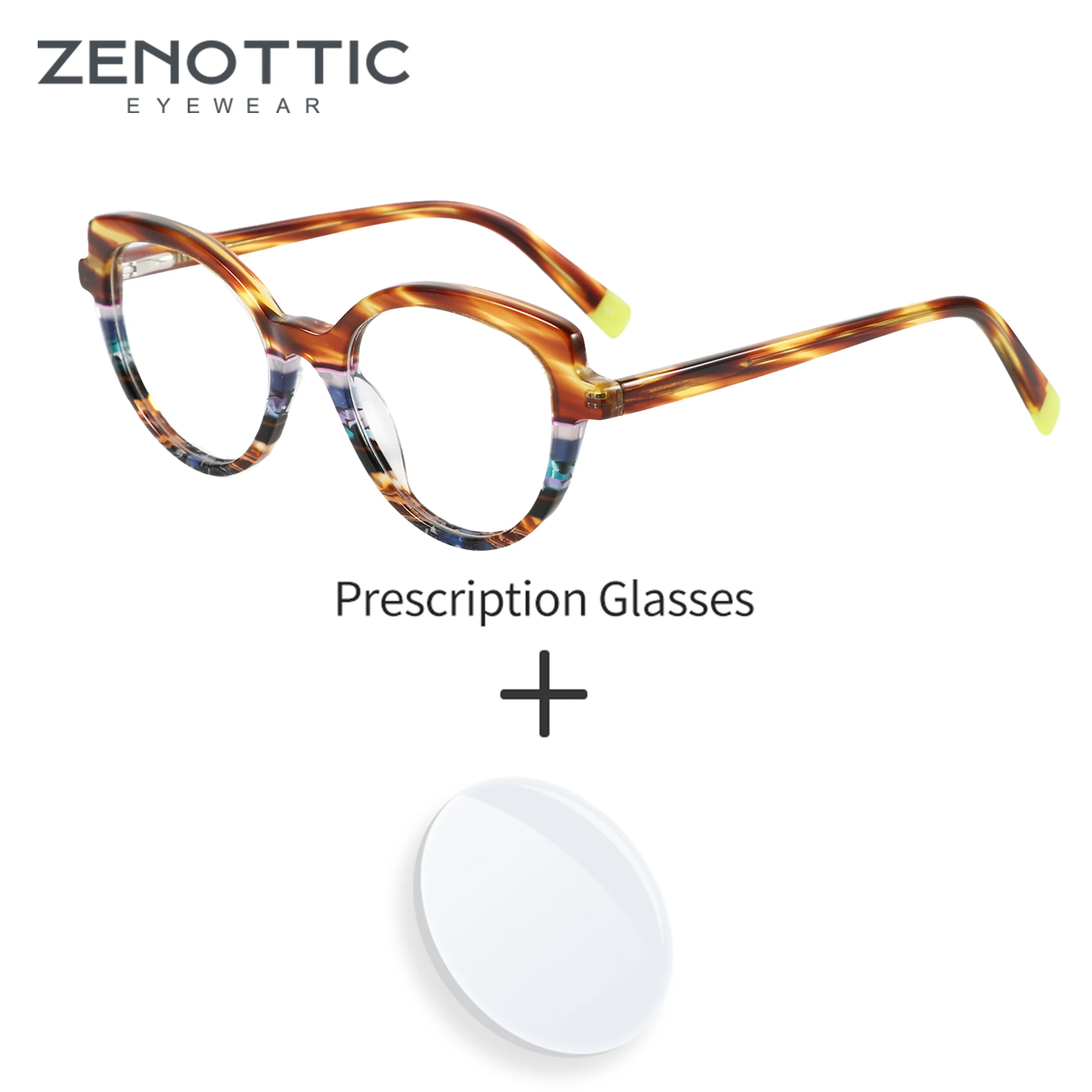 ZENOTTIC  Fashion Acetate Prescription Glasses Famale Butterfly Myopia Eyewear Women Optical Eyeglasses