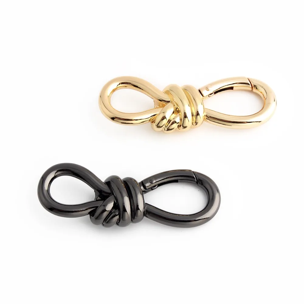 

2pcs Keyring Hook Twist Knot Spring Buckle Bag Extension Buckle Zinc Alloy Bag Adjustable Buckle Multicolor Multi-Functional