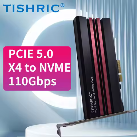 TISHRIC PCIE 5.0 X4 To NVME SSD Expansion Card M2 B/B+M-Key PCIE Adapter Riser Card With Thermal Pad Support 2230 2242 2260 2280