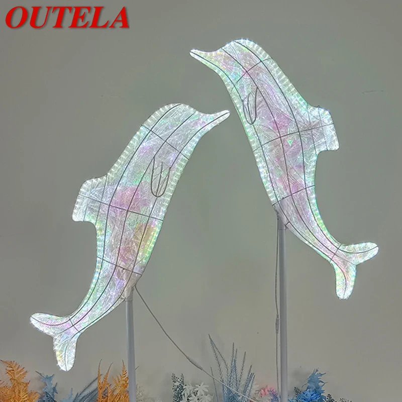 OUTELA-Little Dolphin Lanterna De Casamento, Adereços De Área, Lâmpada De Rua, Iluminação Cénica LED, Festival Atmosfera, Decoração De Fundo