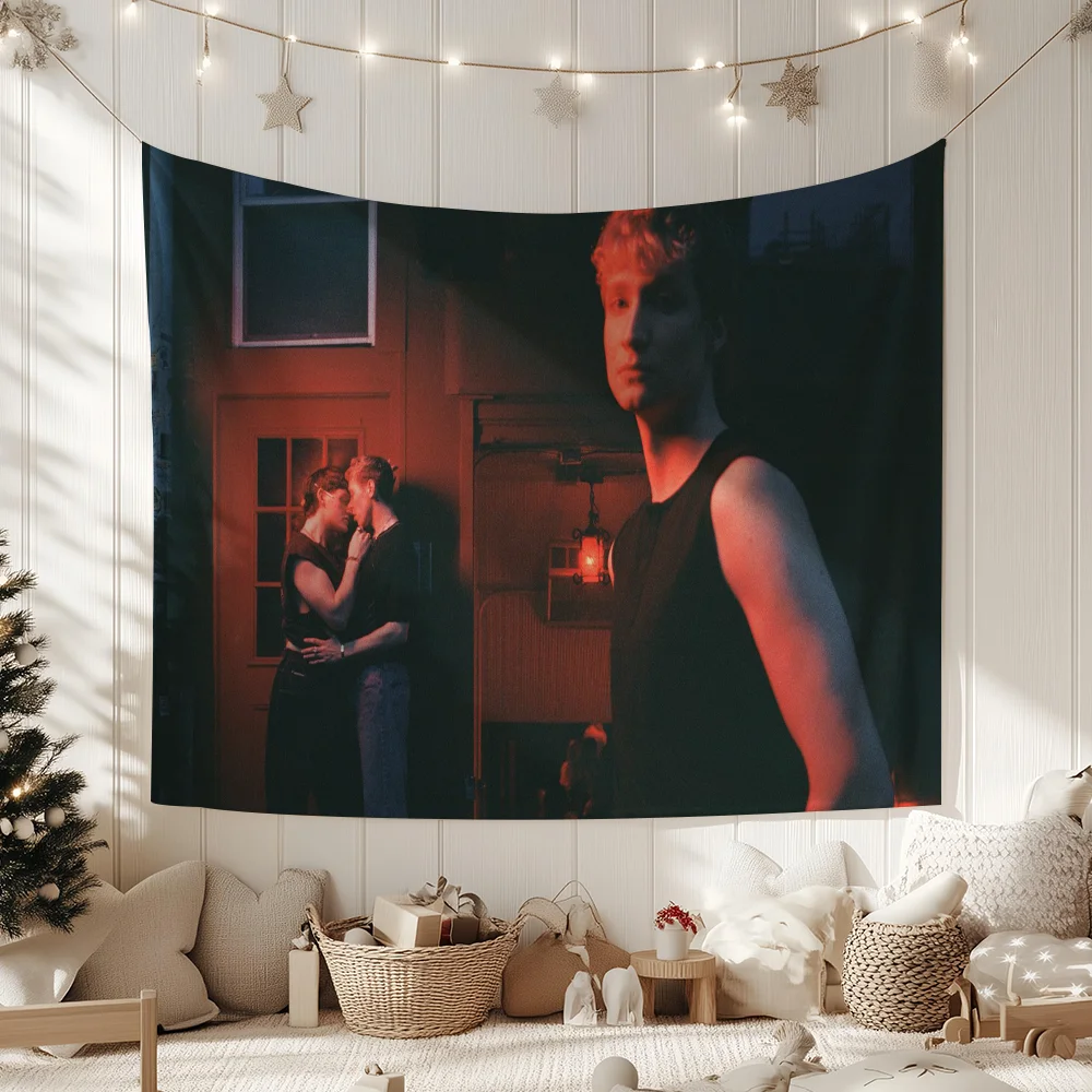 Singer K-Kevin Atwater Blush Red flag For Camping Party Picnic Studio Booth Background Wall Interior Decoration Banner