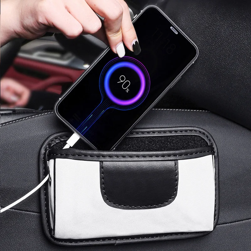 Car Sudue Storage Pocket Organizer Bag Seat Tidying Box For Maserati Ghibli Trofeo Levante Grantun Quattroporte GranCabrio GTS