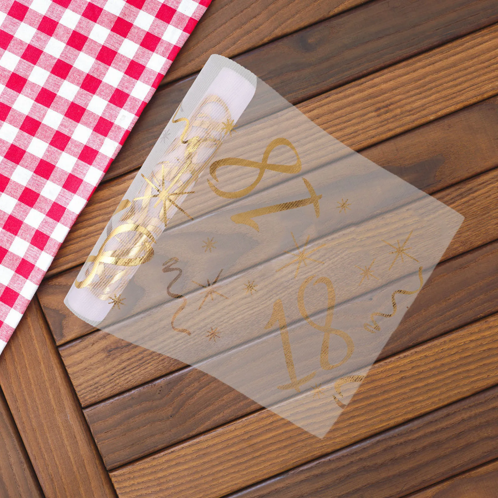 

Gold Foil Mesh Table Runner Elegant 18th Birthday Party Decor Disposable Gold Table Runner Roll Dining Tablecloth Celebration