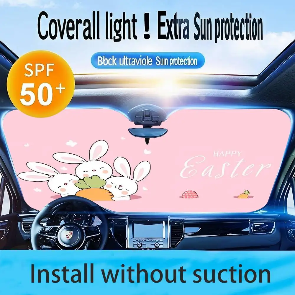 Cute Cartoon Rabbit Sunshade Sun Shade Shield Blocker Auto Cover Protector Window Visor Universal