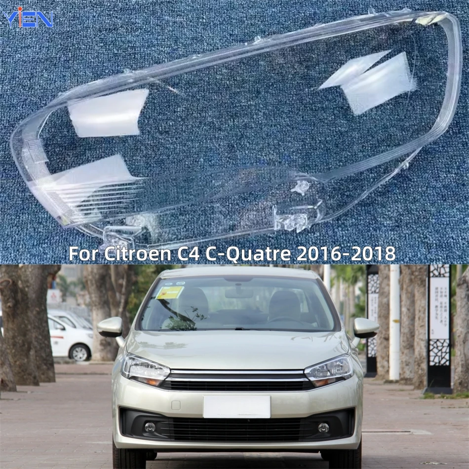 

For Citroen C4 C-Quatre 2016 2017 2018 Accessories For Vehicles Polycarbonate High Gloss Fully Transparent Front Lamp Cover