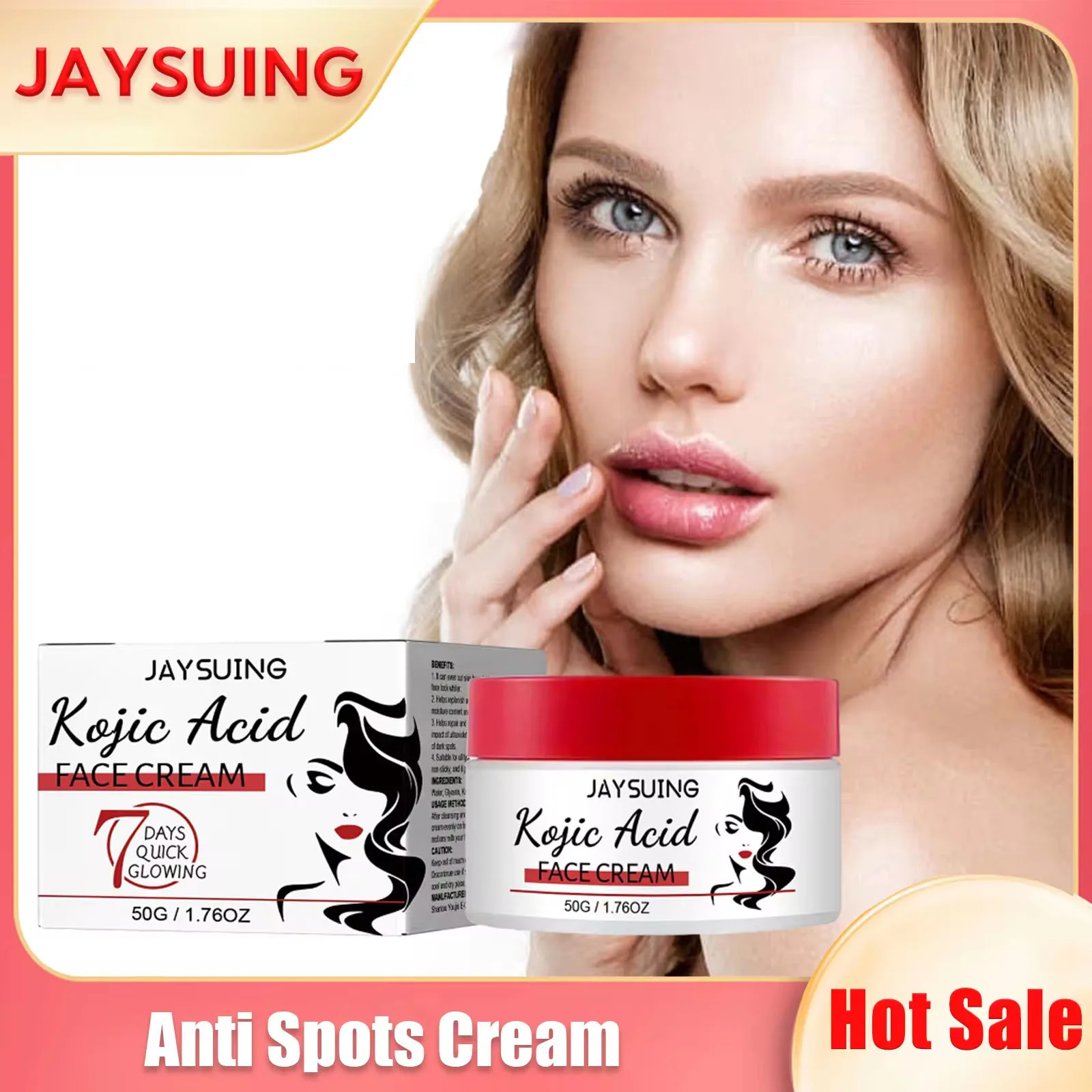 Kojic Acid Face Cream Fade Dark S-pots Anti A-ging Wrinkle Firming Pigment Melanin Removal Smooth Moisturizing W-hiten Skin Care