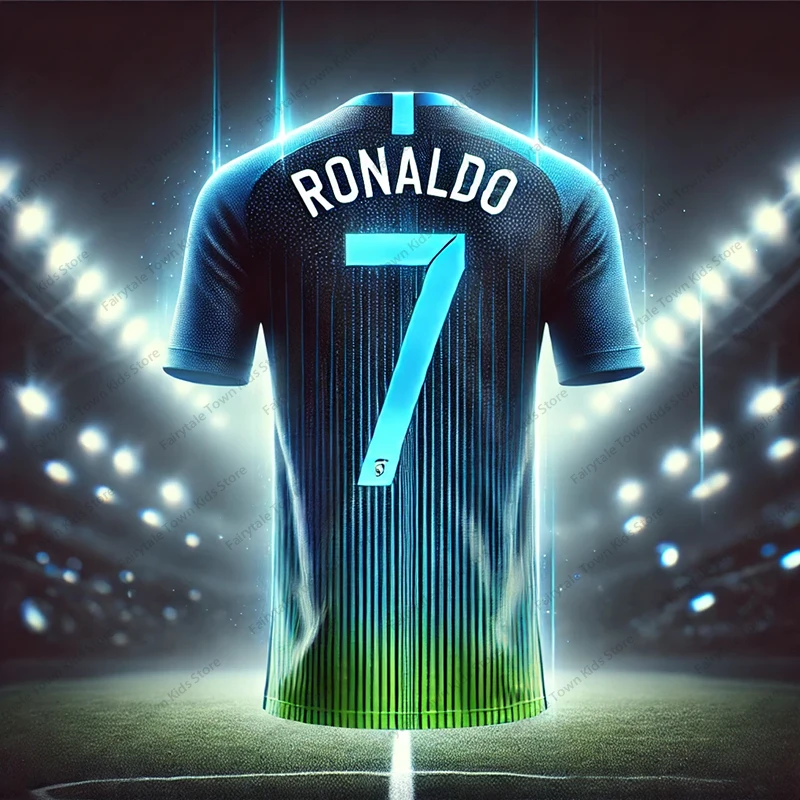 

New Summer Special Edition Short Sleeve CHATGPT Designed Ronaldos 7 Soccer Jersey Training Uniform Mens T Shirt Kids/Adult
