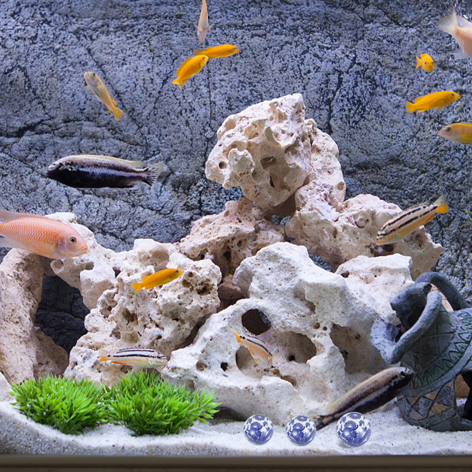

Lifelike Exquisite Ceramic Floating Balls Decorative Ball Aquarium Ornament Fish Tank Bright Color Floating Aquarium Decorations