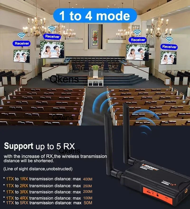 400m HDMI Drahtloser Extender Video-Sender und -Empfänger 2 3 4 5TV Display-Sharing für Kamera DVD Laptop PC zu Monitor Projektor – Detail 17